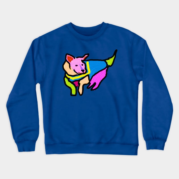 Colorful Hero Dog Crewneck Sweatshirt by Jan4insight TeeStore